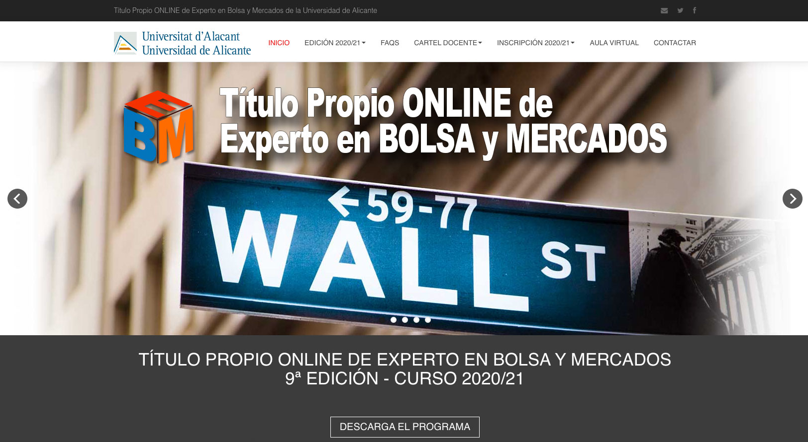 Experto en Bolsa y Mercados Financieros ONLINE